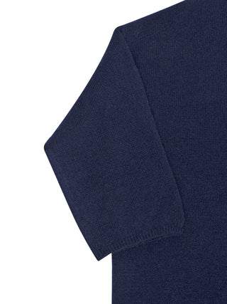 Crewneck T-Shirt aus Strick in Navy