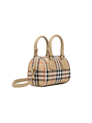 Bowlingtasche in Check im Kleinformat - Sand