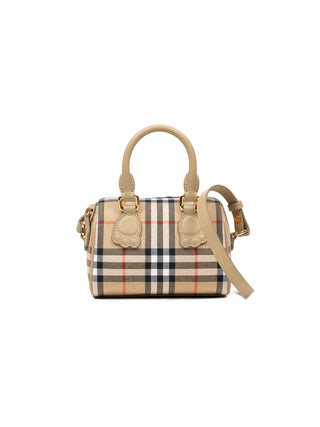 Bowlingtasche in Check im Kleinformat - Sand