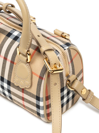 Bowlingtasche in Check im Kleinformat - Sand
