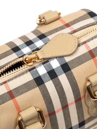 Bowlingtasche in Check im Kleinformat - Sand