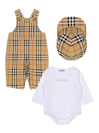 Dreiteiliges Jungen-Geschenkset aus Baumwolle - Sand Beige