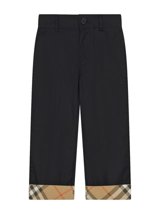 Baumwollhose mit Umschlag - Schwarz