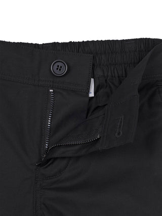 Baumwollhose mit Umschlag - Schwarz