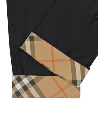 Baumwollhose mit Umschlag - Schwarz