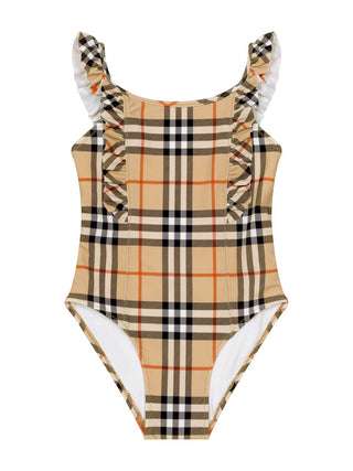 Tilly Check Badeanzug - Sand Beige