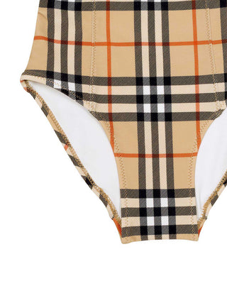 Tilly Check Badeanzug - Sand Beige