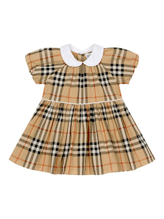 Aria Check Kleid mit Bloomers - Sand Beige