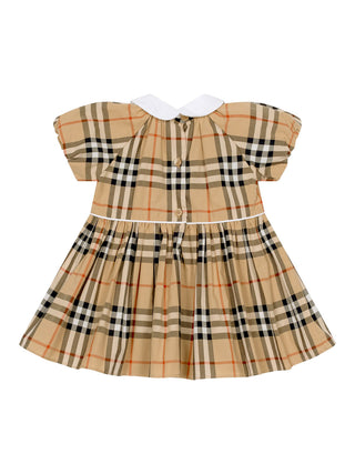 Aria Check Kleid mit Bloomers - Sand Beige