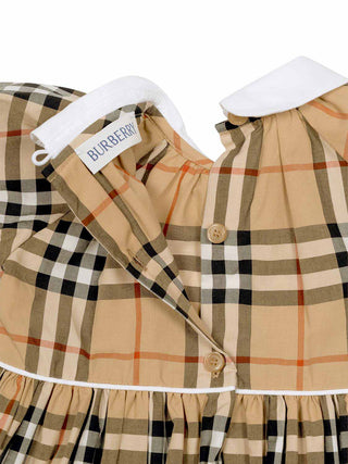 Aria Check Kleid mit Bloomers - Sand Beige