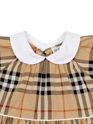 Aria Check Kleid mit Bloomers - Sand Beige