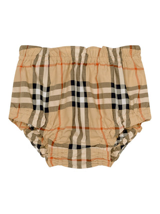 Aria Check Kleid mit Bloomers - Sand Beige