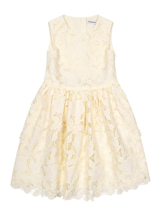 Ärmelloses Spitzenkleid - Gelb