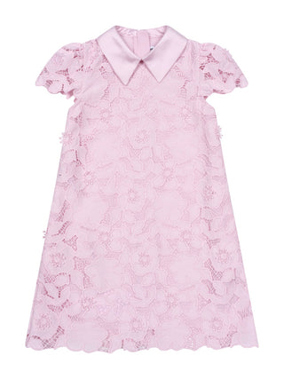 Kleid mit Blumenspitze - Pink