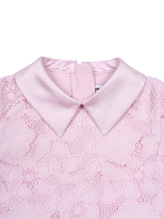 Kleid mit Blumenspitze - Pink