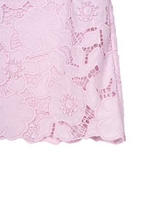 Kleid mit Blumenspitze - Pink