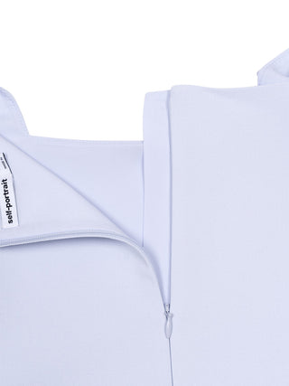 Crêpe-Kleid mit Blumenverzierungen - Hellblau