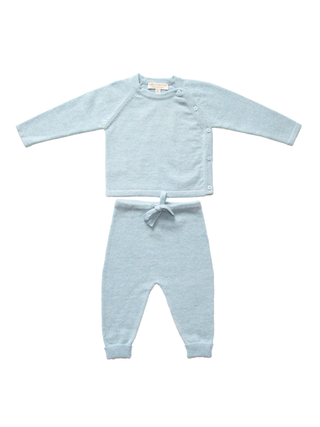 Kaschmir Babyset NIKA - Hellblau Mélange