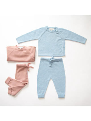 Kaschmir Babyset NIKA - Hellblau Mélange