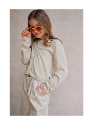 Derby - Strickjacke mit Lurex in Off-White