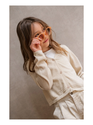 Derby - Strickjacke mit Lurex in Off-White