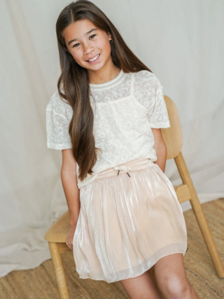 Salina - Rock mit Kordelzug in Champagner