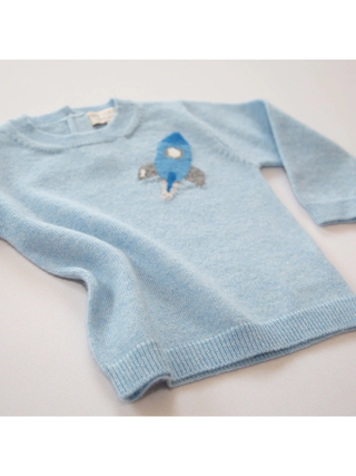 Kaschmirpullover ROCKET - Hellblau Mélange