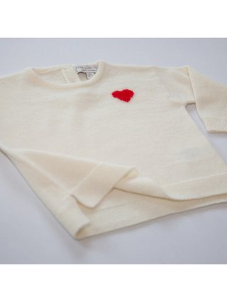 Kaschmirpullover LITTLE HEART - Naturweiß