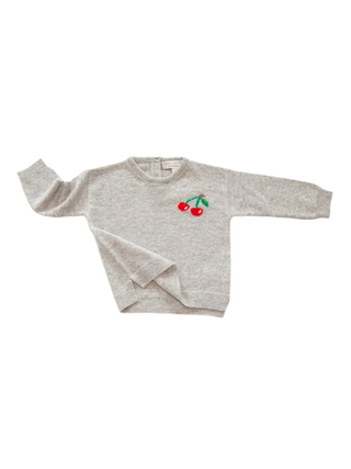 Kaschmirpullover CHERRY - Hellgrau Mélange