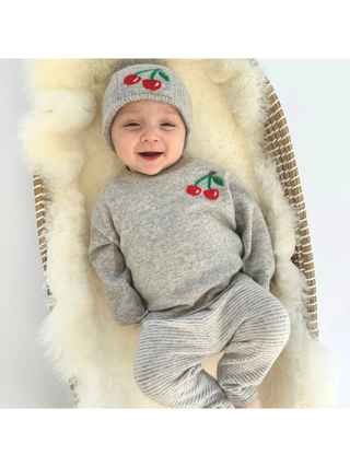 Kaschmirpullover CHERRY - Hellgrau Mélange