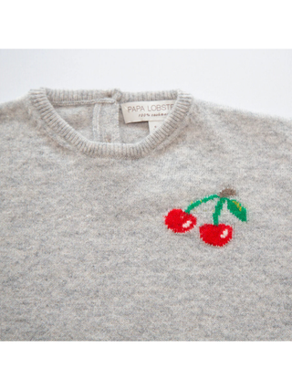 Kaschmirpullover CHERRY - Hellgrau Mélange