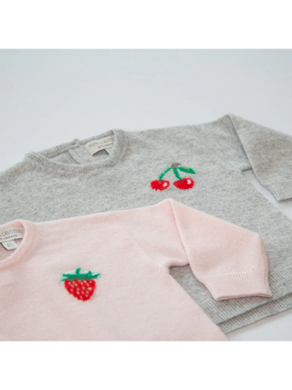 Kaschmirpullover CHERRY - Hellgrau Mélange