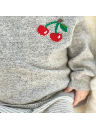 Kaschmirpullover CHERRY - Hellgrau Mélange