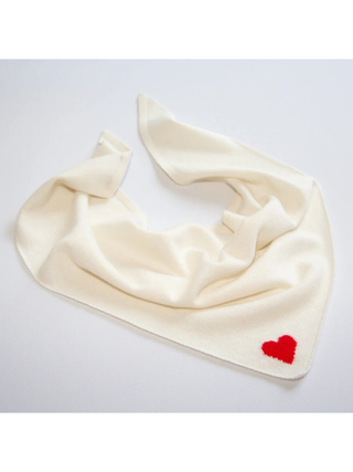 Dreieckstuch LITTLE HEART aus Kaschmir - Naturweiß