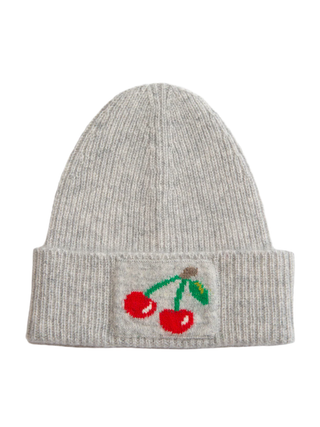 Kaschmirmütze CHERRY - Hellgrau Mélange+Mehrfarbig