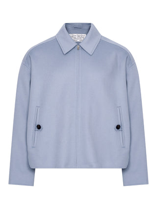 Boxy-Jacke aus Kaschmir in Dusty Blue