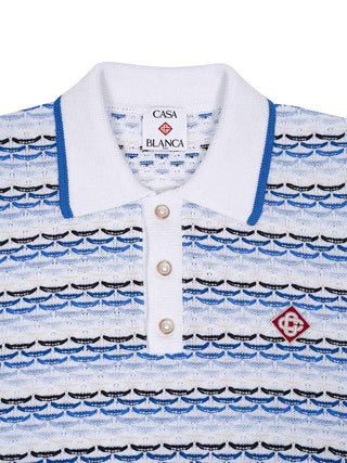 Tuck Stitch Langarm-Polo-Shirt