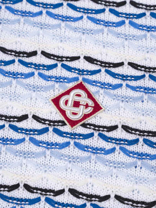 Tuck Stitch Langarm-Polo-Shirt