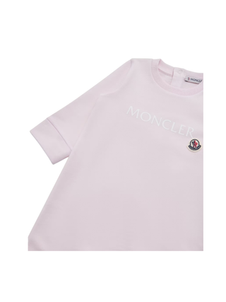 Babystrampler aus Baumwolle mit Logo Hellrosa