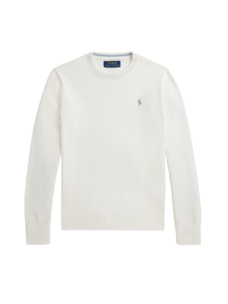 Rundhalspullover aus Baumwolle Weiß