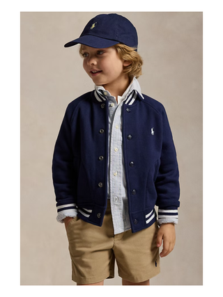 Fleece-Baseballjacke Navy