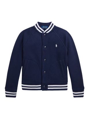 Fleece-Baseballjacke Navy