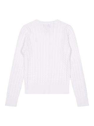 Cardigan im Zopfstrick-Design - Weiß