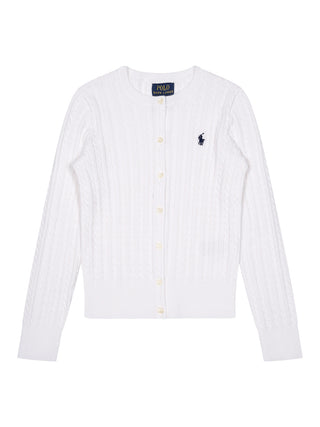 Cardigan im Zopfstrick-Design - Weiß