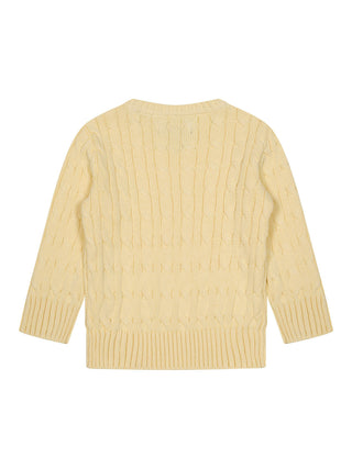 Pullover im Zopfstrick-Design - Gelb