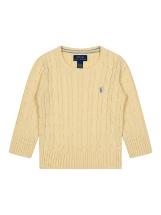 Pullover im Zopfstrick-Design - Gelb