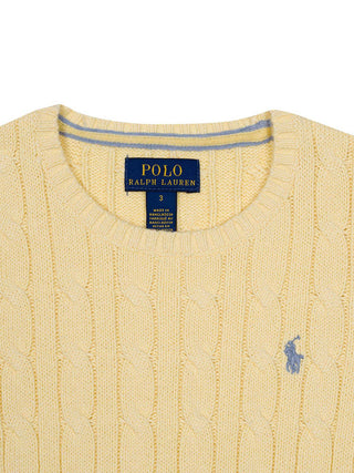 Pullover im Zopfstrick-Design - Gelb