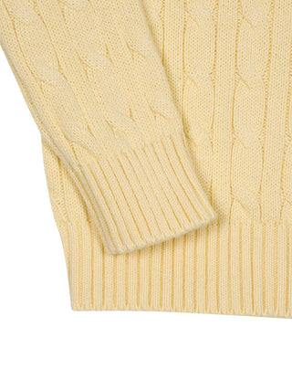 Pullover im Zopfstrick-Design - Gelb