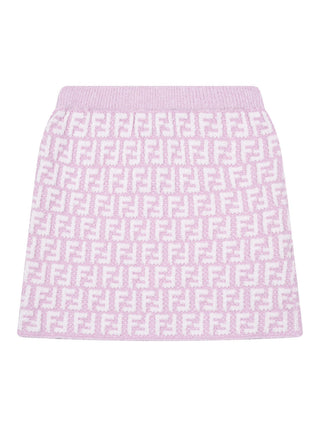 Bouclé Rock mit FF-Logo - Rosa