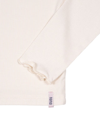 Kyoto Basic Rippstrick-Jersey-T-Shirt - Elfenbein